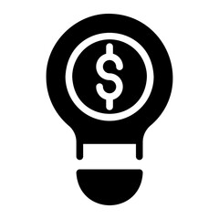bulb dollar glyph icon