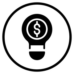 bulb dollar glyph icon