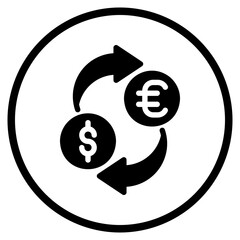 currency exchange glyph icon