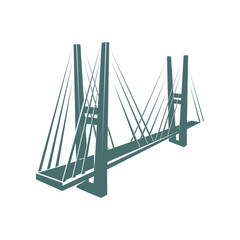 Bridge icon, construction and building technology, transportation or partnership company, vector symbol. Bridge icon for corporate network, trade, travel or tourism and industrial innovation company