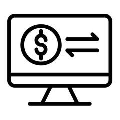 online payment line icon