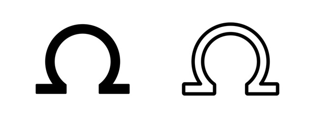 Omega vector icons set