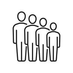Society community people group, isolated cooperation of business team outline icon. Vector leadership, collaboration and development, crowd of people
