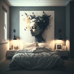 woman in bed Generative AI