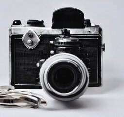 old photo camera. Generative AI.