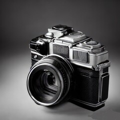 vintage photo camera. Generative AI.