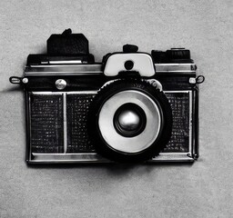vintage photo camera. Generative AI.