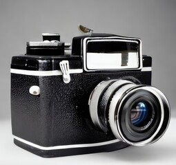 vintage photo camera. Generative AI.
