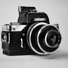 vintage photo camera. Generative AI.
