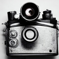 old photo camera. Generative AI.