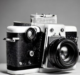 vintage photo camera. Generative AI.
