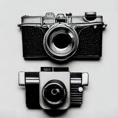 vintage photo camera. Generative AI.