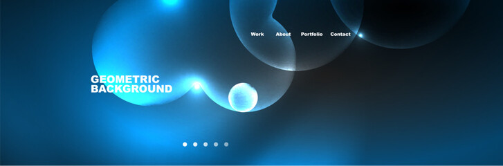 Neon glowing bubbles, circles magic energy space light concept, abstract background wallpaper design