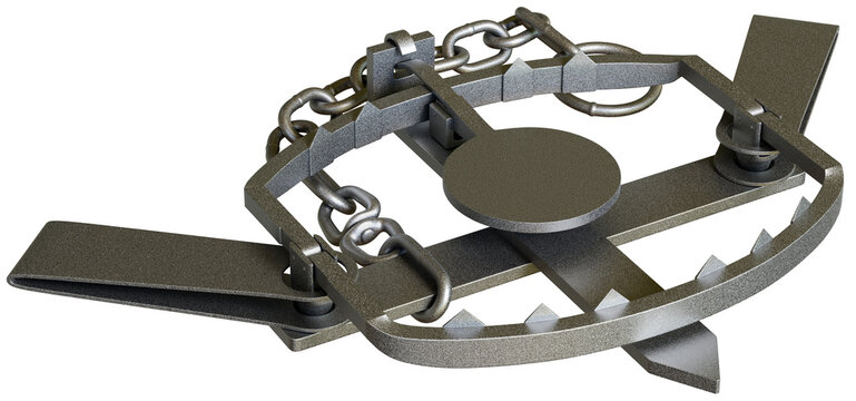 3D Metal Animal Traps With Metal Chains
