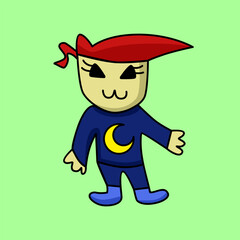 Little Sharp Hair Guy Using Blue Moon Sweater