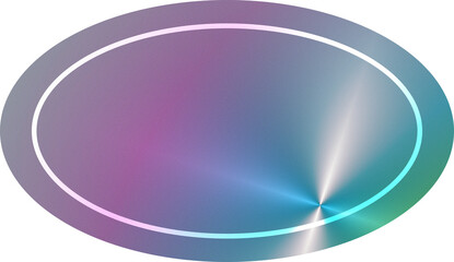 Holographic Metallic Oval Label