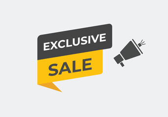 Exclusive Sale Button. Speech Bubble, Banner Label Exclusive Sale