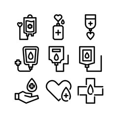 blood donation icon or logo isolated sign symbol vector illustration - high quality black style vector icons
