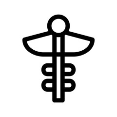 caduceus icon or logo isolated sign symbol vector illustration - high quality black style vector icons
