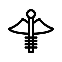 caduceus icon or logo isolated sign symbol vector illustration - high quality black style vector icons
