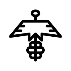 caduceus icon or logo isolated sign symbol vector illustration - high quality black style vector icons
