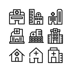 hospital icon or logo isolated sign symbol vector illustration - high quality black style vector icons
