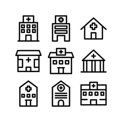 hospital icon or logo isolated sign symbol vector illustration - high quality black style vector icons
