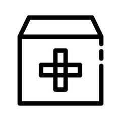 medical box icon or logo isolated sign symbol vector illustration - high quality black style vector icons
