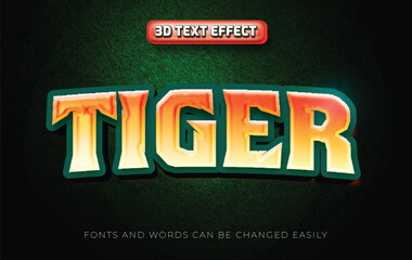 Tiger 3d editable text effect style