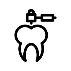 tooth drill icon or logo isolated sign symbol vector illustration - high quality black style vector icons
