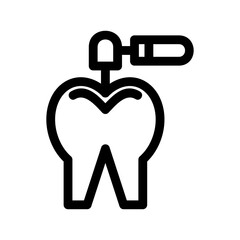 tooth drill icon or logo isolated sign symbol vector illustration - high quality black style vector icons
