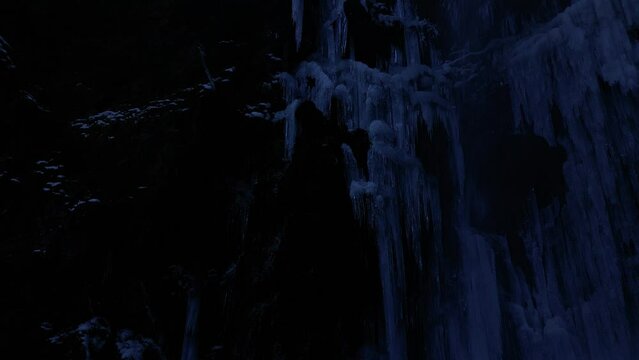 氷瀑　神通滝　ドローン空撮