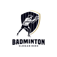 Modern Passionate Badminton Player in Action logo