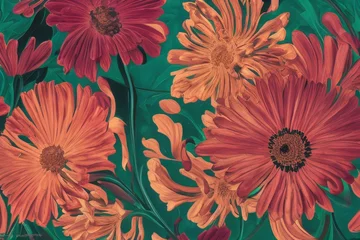 Foto op Canvas Abstract Flower Pattern Background © zedutsenut