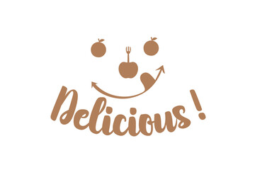 Healthy food logo template. Restaurant logo. Fast food logo. Organic food vector design. Fork, spoon, and leaves logotype