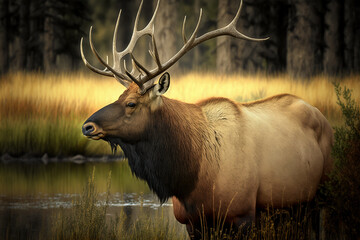 elk in the wild made by generative ai