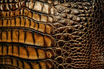 Crocodile skin leather texture background with Generative Ai