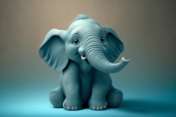 blue baby elephant made with generative ai
