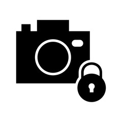 camera lock icon or logo isolated sign symbol vector illustration - high quality black style vector icons
