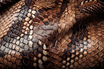 Snake skin leather texture background with Ai Generative technology