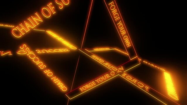 Forge your own chain of success motivational text animation with golden rotating lettering effect