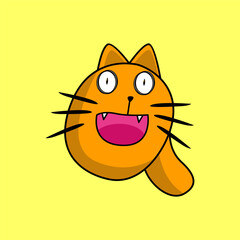 Scary Funny Smile  Orange Cat with Dizzy Eyes