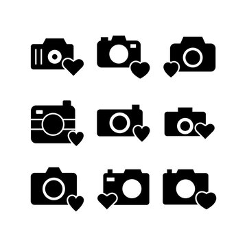 camera love icon or logo isolated sign symbol vector illustration - high quality black style vector icons
