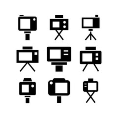 camera tripod icon or logo isolated sign symbol vector illustration - high quality black style vector icons
