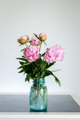bouquet of pink flowers in vase