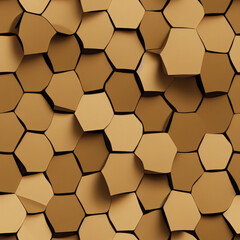 Hexagonal Abstract Seamless Pattern created with Generative AI Technology, ai, generative