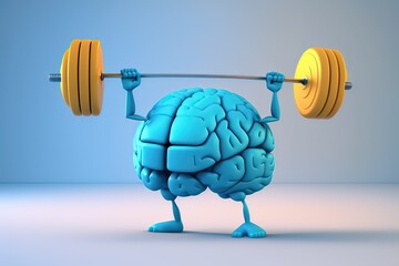 Intellectuals and Exercise: Brain with Barbells!. Photo generative AI