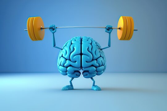 Intellectuals and Exercise: Brain with Barbells!. Photo generative AI
