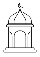 Mosque Line Icon Vector Illustration for islamic Element Decoration