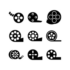 film reel icon or logo isolated sign symbol vector illustration - high quality black style vector icons
